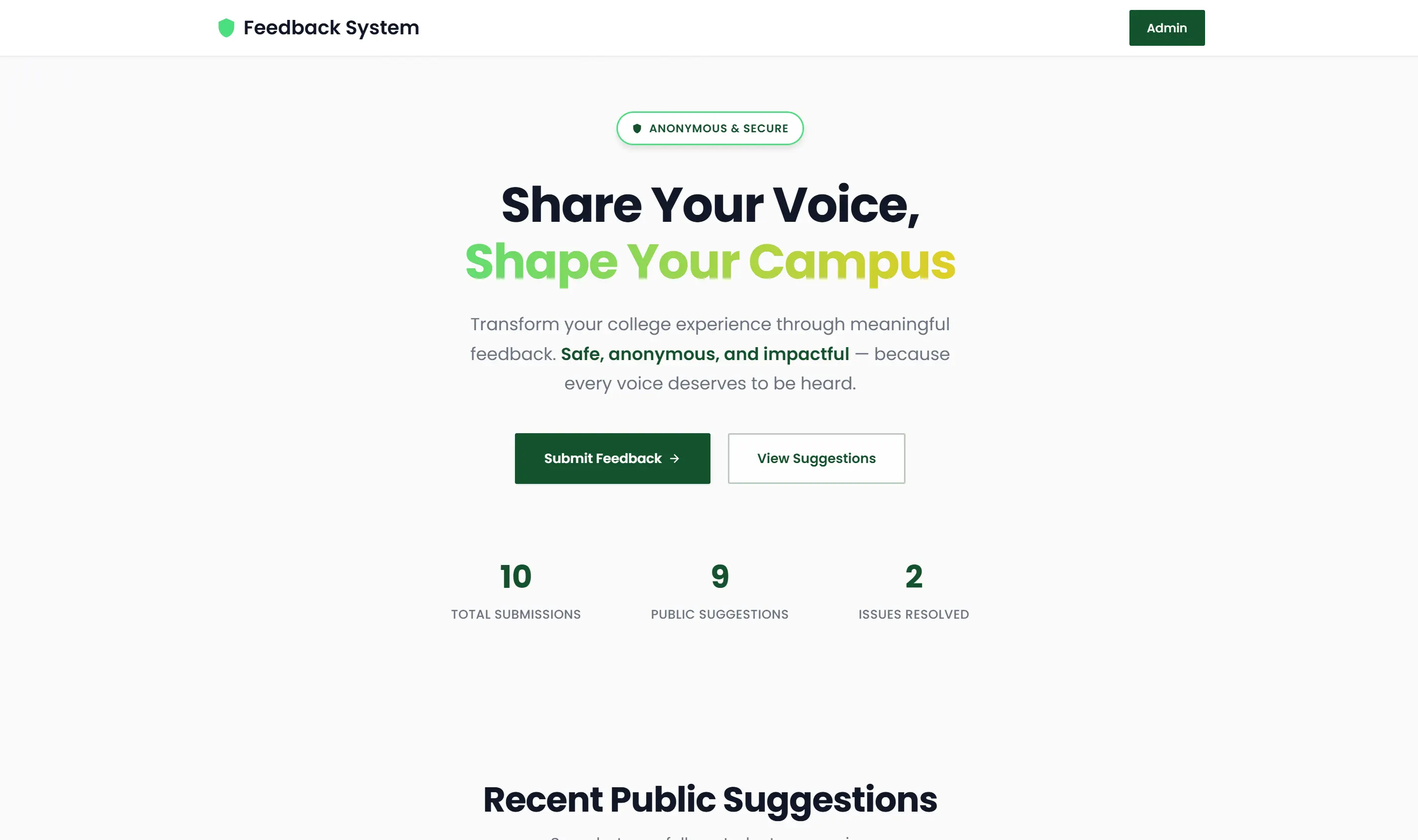 Anonymous feedback platform